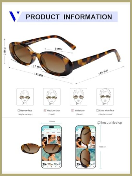 Polarized Retro Oval Sunglasses with UV400 Protection main image 4
